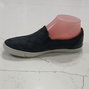 Coach Black Patterned Slip-On Shoes Sz 7 Pre-owned